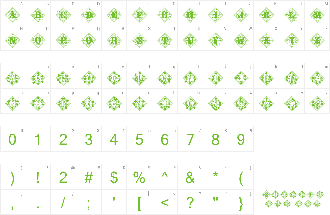 Font JFIvyLaceAlt preview